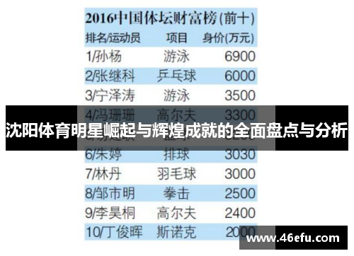 沈阳体育明星崛起与辉煌成就的全面盘点与分析